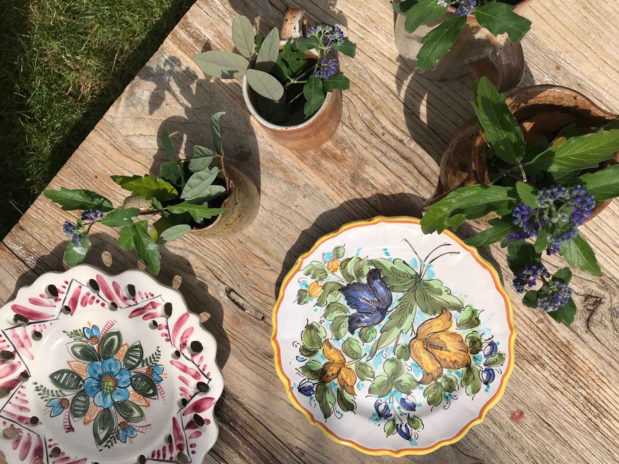 Flower plate to hang