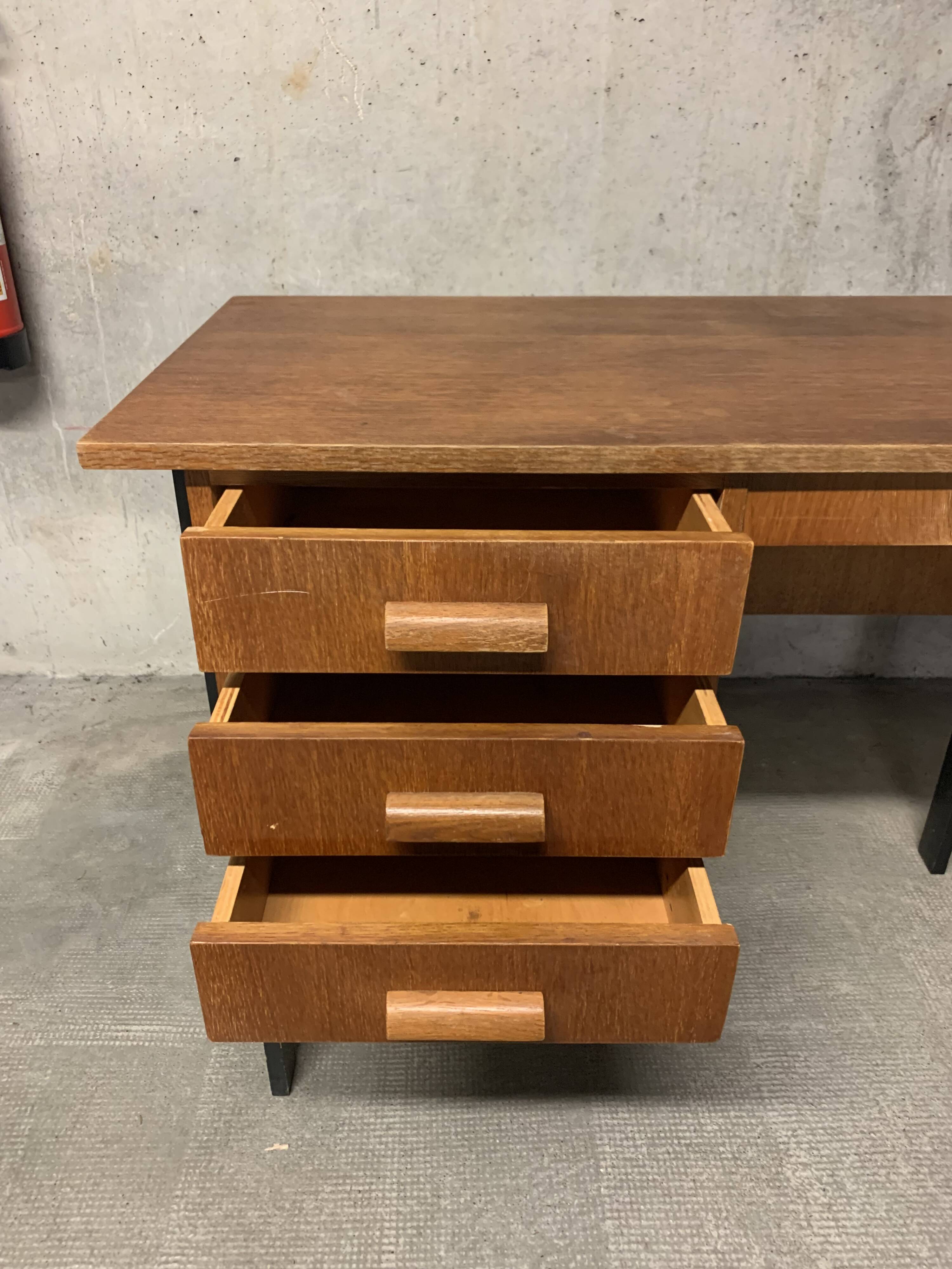 Vintage Look Wooden Desk Retro Design 1950 1960