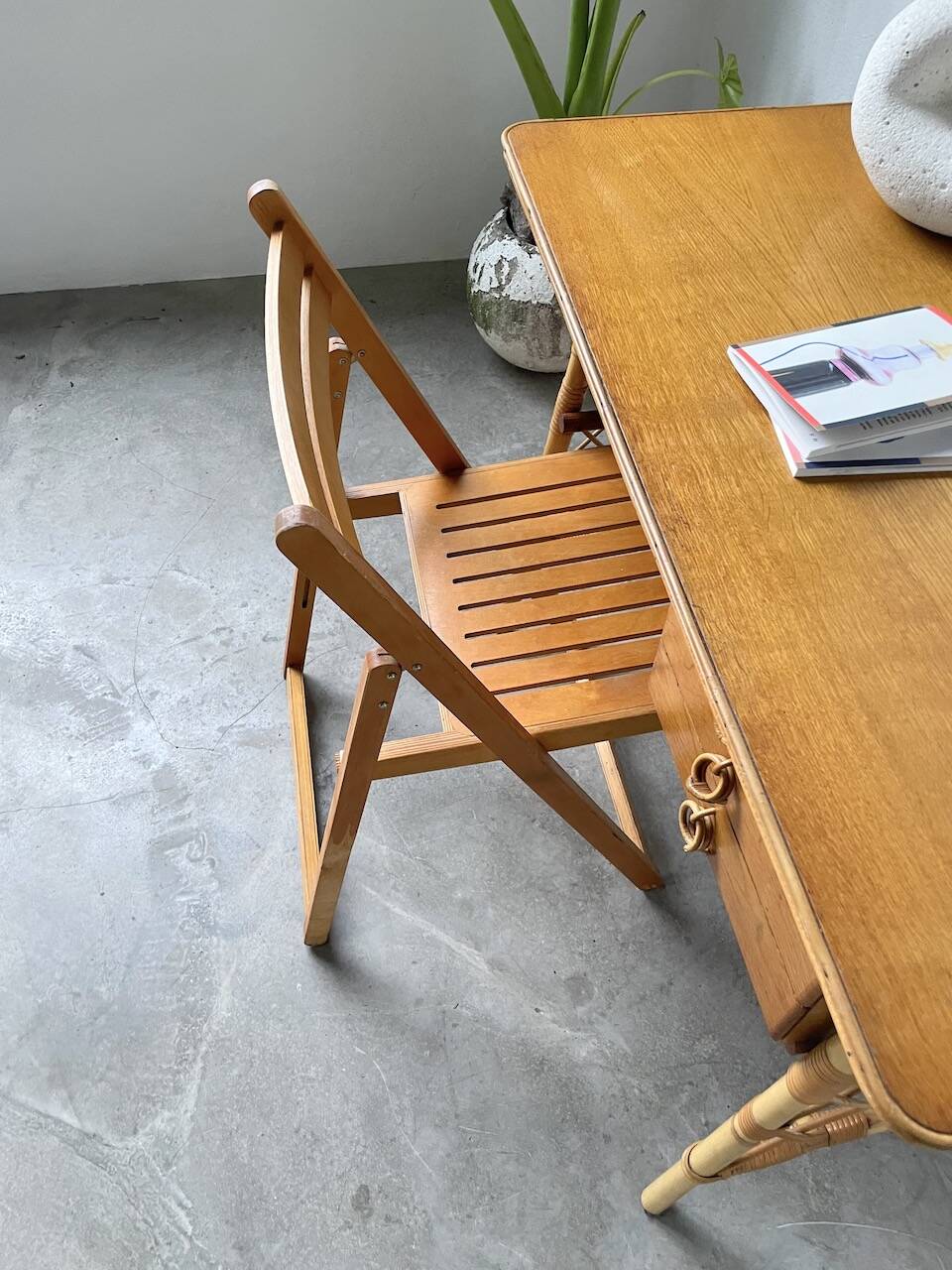 Bureau rotin Louis Sognot et sa chaise