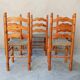 Lot de 5 chaises paillées vintage style espagnol