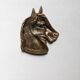 Bronze horse head pocket emptier, country decorative object