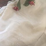 Old linen sheet monogrammed A M