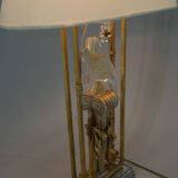 Crystal parrot table lamp, 1970s