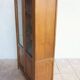 Vintage glass-fronted oak bookcase