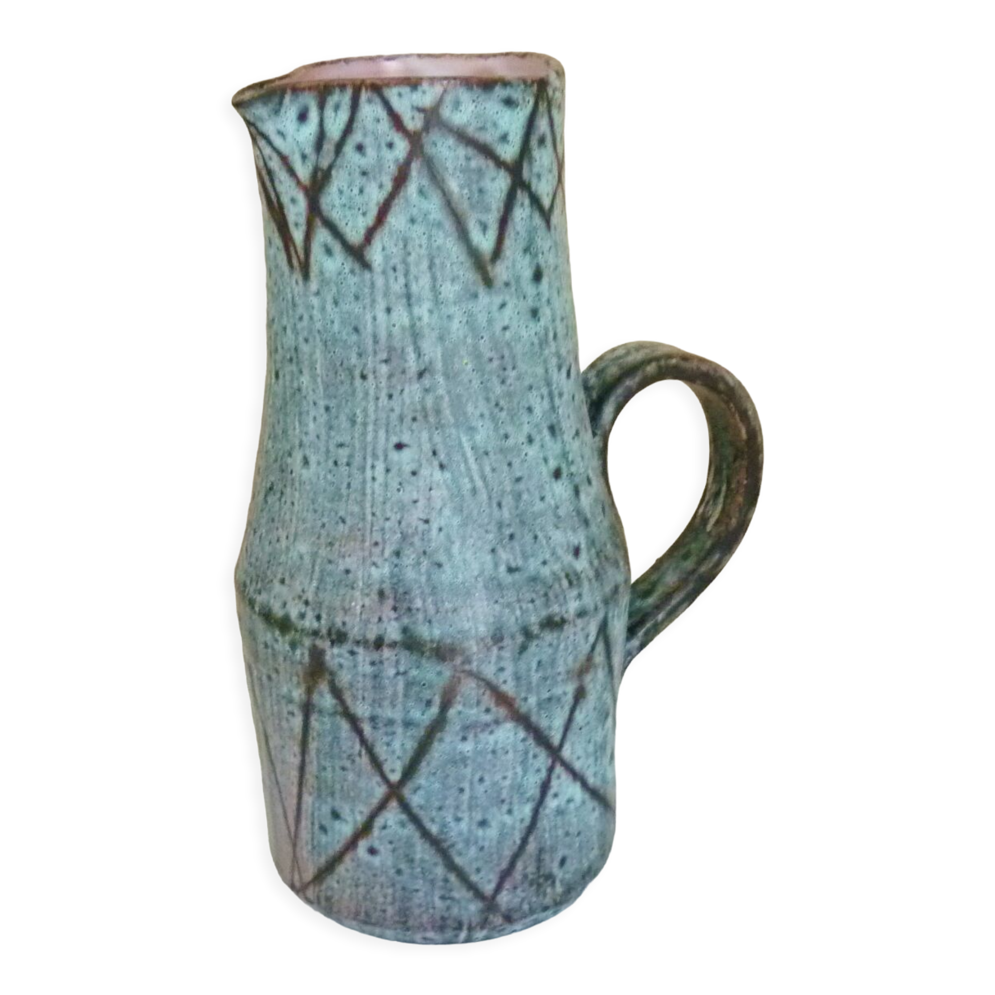 Pitcher signed Camos Vallauris, glazed ceramic, 60s/70s