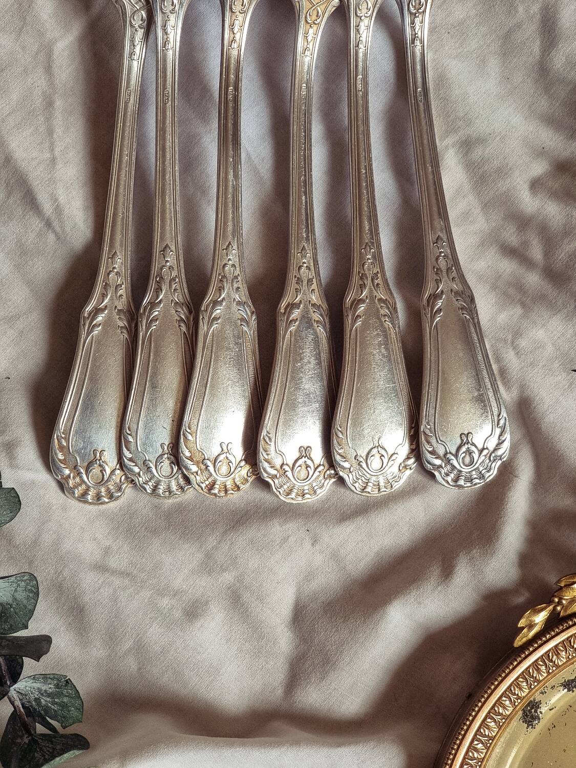 6 fourchettes en métal argenté SFAM