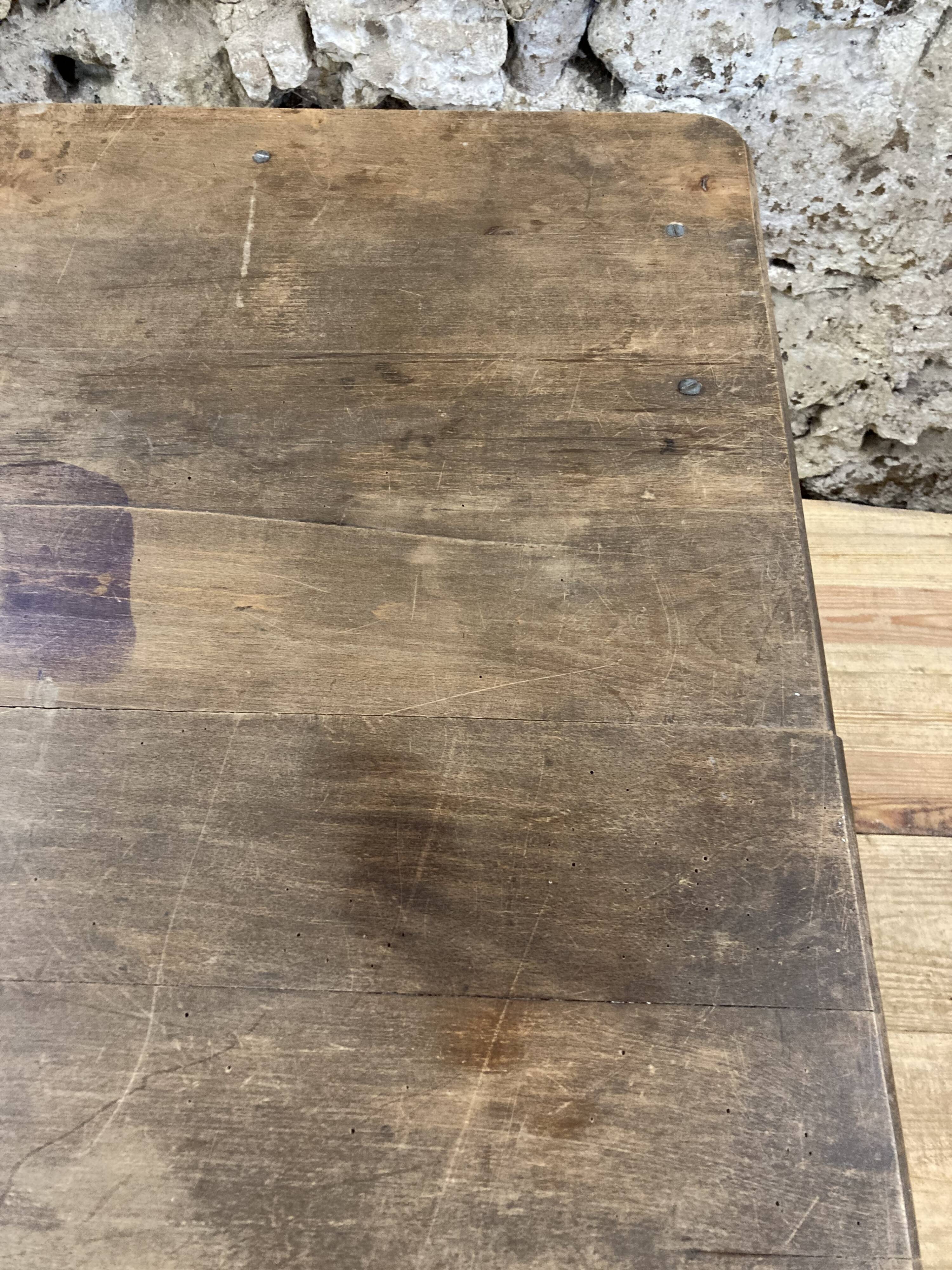 Rectangular wooden farmhouse table turned 90cm or old desk