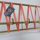 Vintage mid century wall mount brass wardrobe coat rack