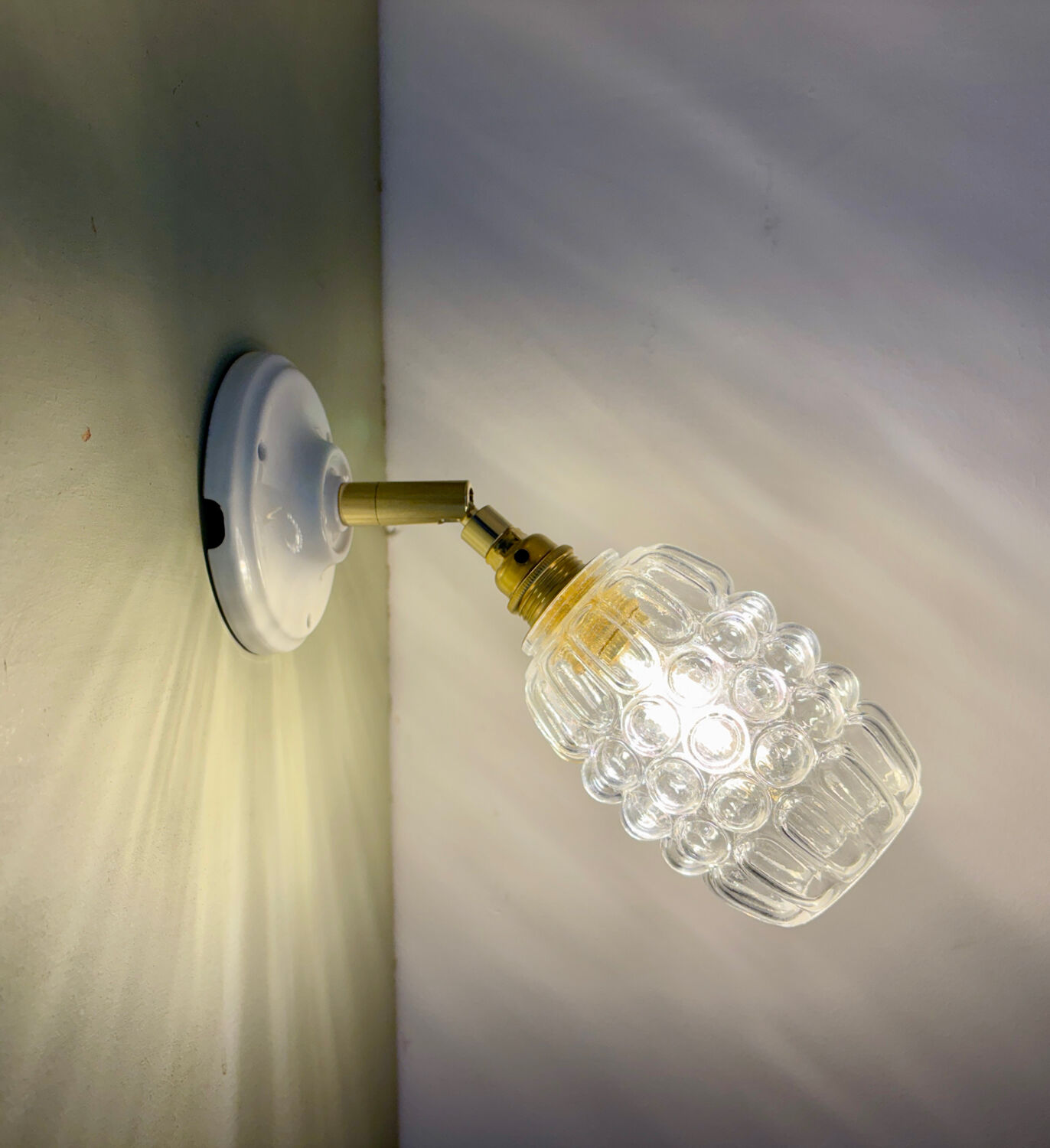 Vintage bubble glass tulip wall light