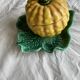 Antique majolica pumpkin jam jar