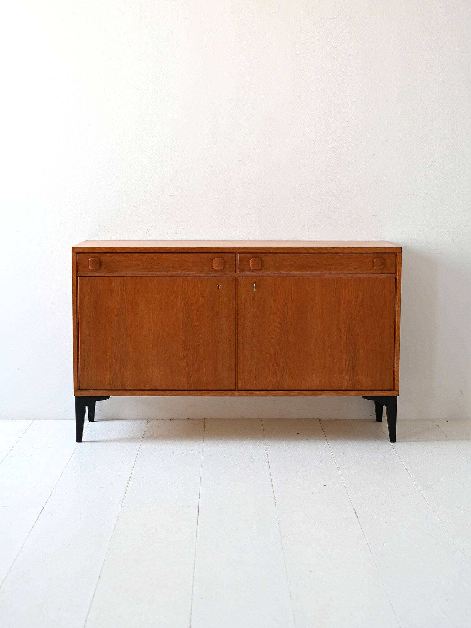 Vintage Scandinavian teak sideboard with black legs, 1950s/60s.