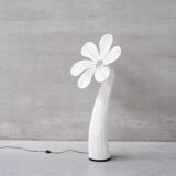 Contemporary fabric flower floor lamp
