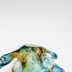 Murano Sommerso Blue Amber Sculpture Bowl 23cm