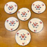 6 faience dessert plates Manufacture de Salins