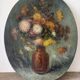 Oval bouquet, oil on canvas