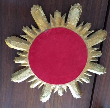 Mirror sun gilded wood 44 cm, 1960