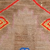 3x7 Vintage Brown & Pink Oriental Vintage Runner Rug, 82x210Cm