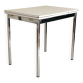 Table à rallonges en formica blanc vintage 1970's