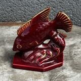 Art Deco sculpture 1930-1940 - Signed ceramic fish