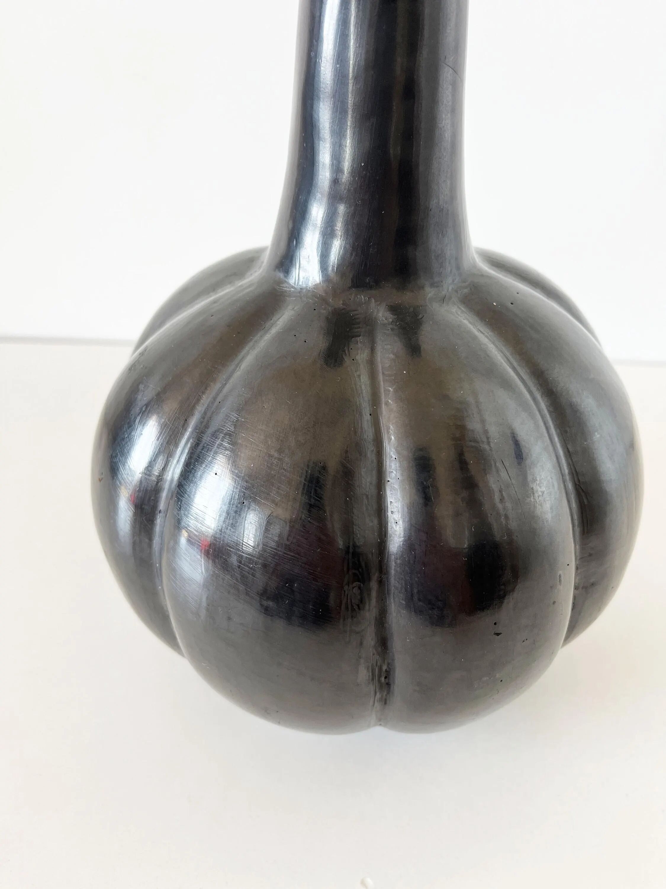 Vase céramique émail noir 1950