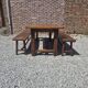 Table de ferme avec tiroirs et ses bancs