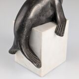 Art Deco sea lion sculpture attributed Marcel-André Bouraine, 1920s