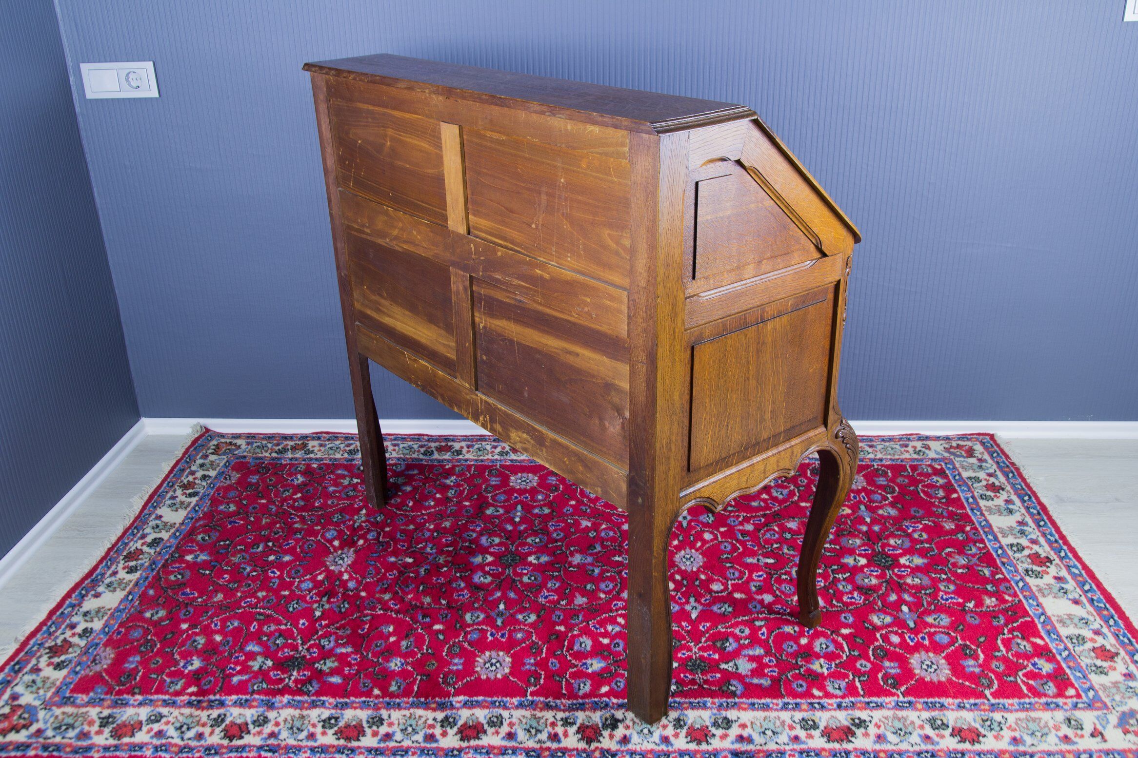 Louis XV style carved oak secretary 1930s