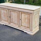 Louis Philippe rustic buffet, vintage, renovated in solid wood, 185cm.