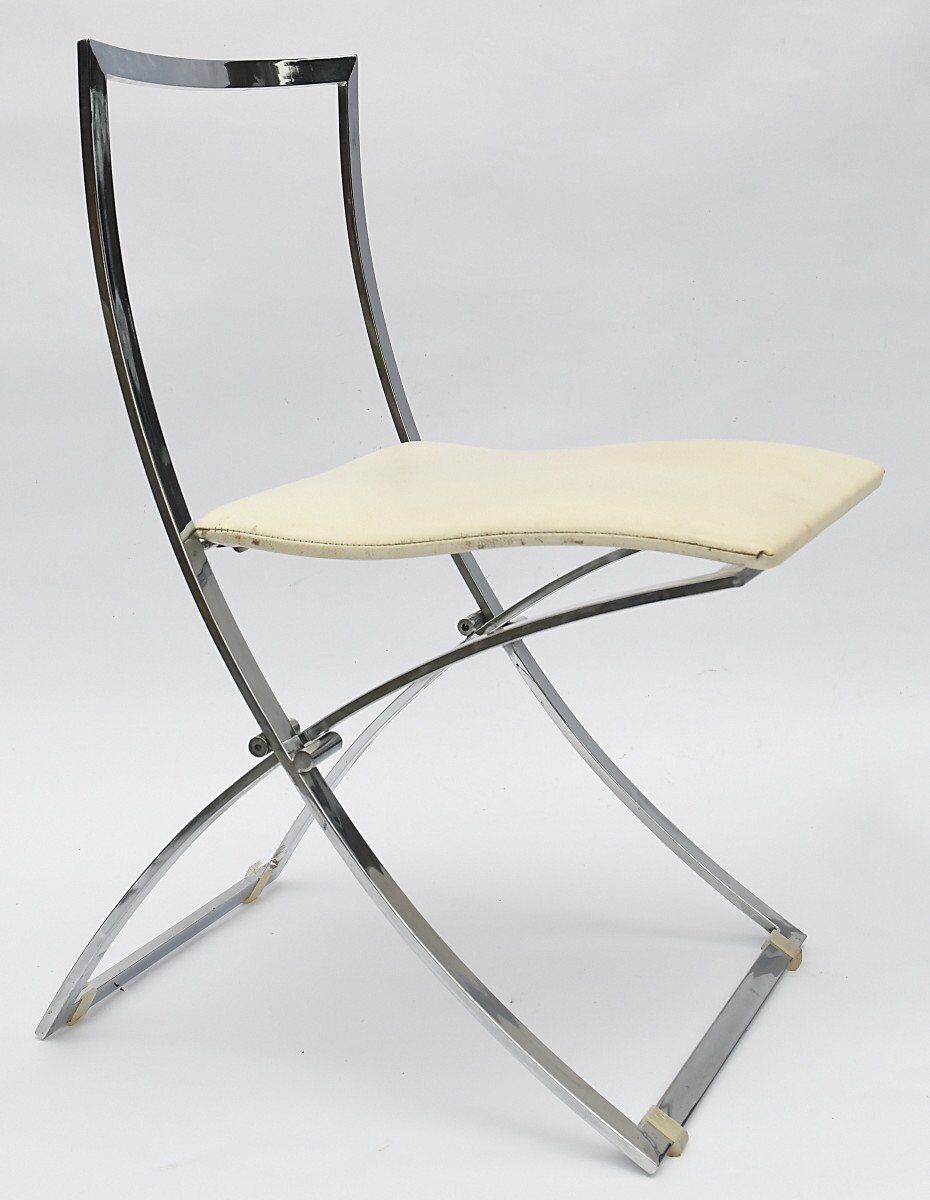 4 foldable chairs model "luisa" by marcello cuneo for mobel italia