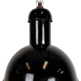 Black Enamel Industrial Pendant Lamp from AEG, 1930s