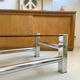 Vintage chrome metal table / smoked glass 1970