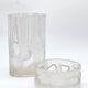 Decorative Organic Glass Vases, set of two engraved sculptural pieces, vintage