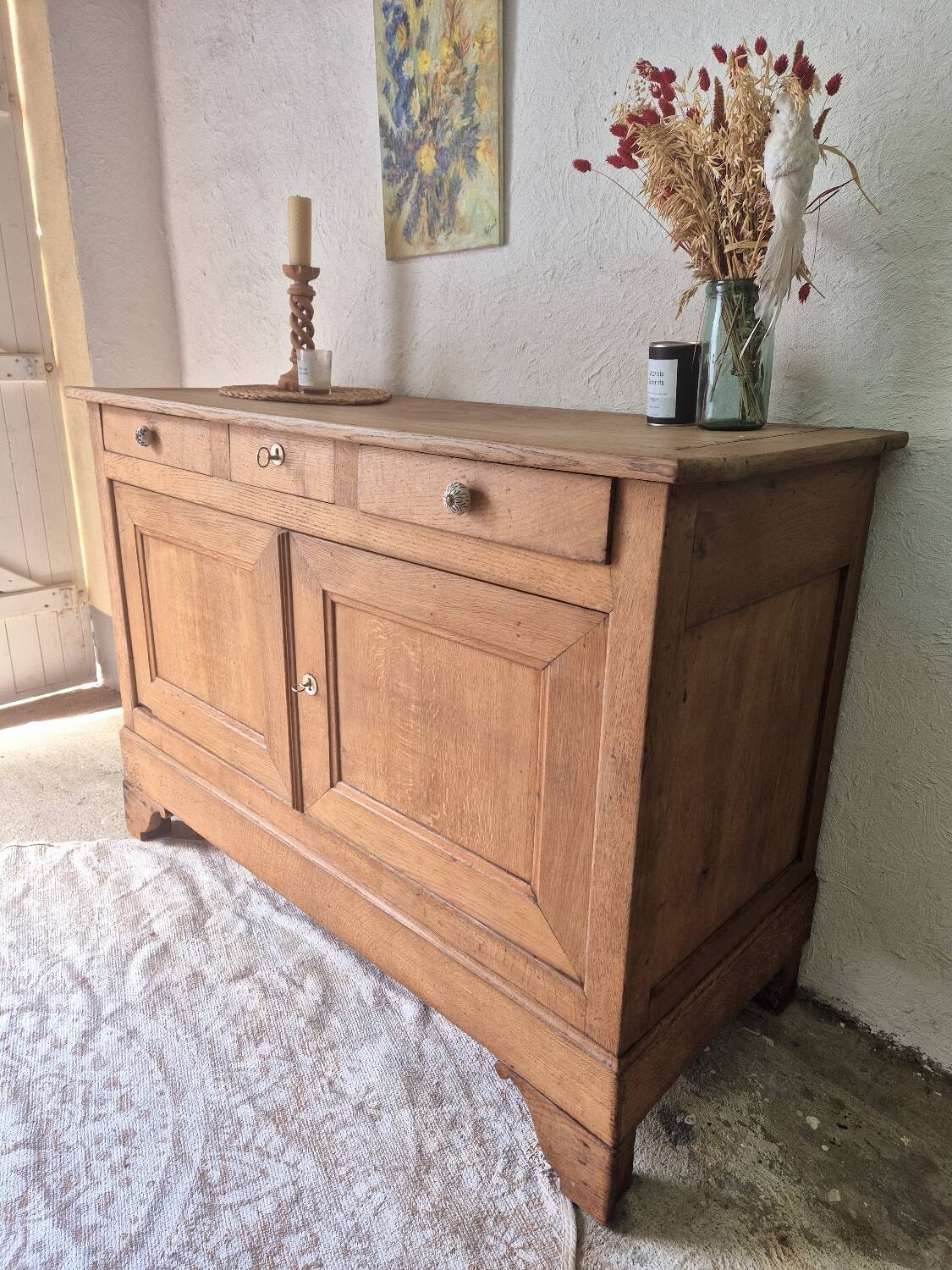 Vintage solid oak sideboard