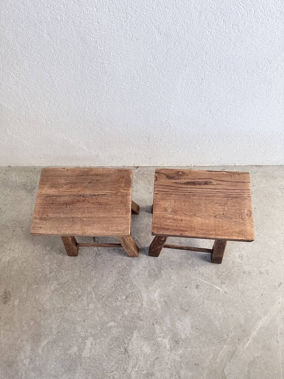 Pair of oak stools from the 1960s.