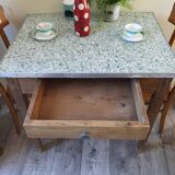 Vintage oak farm table 50s