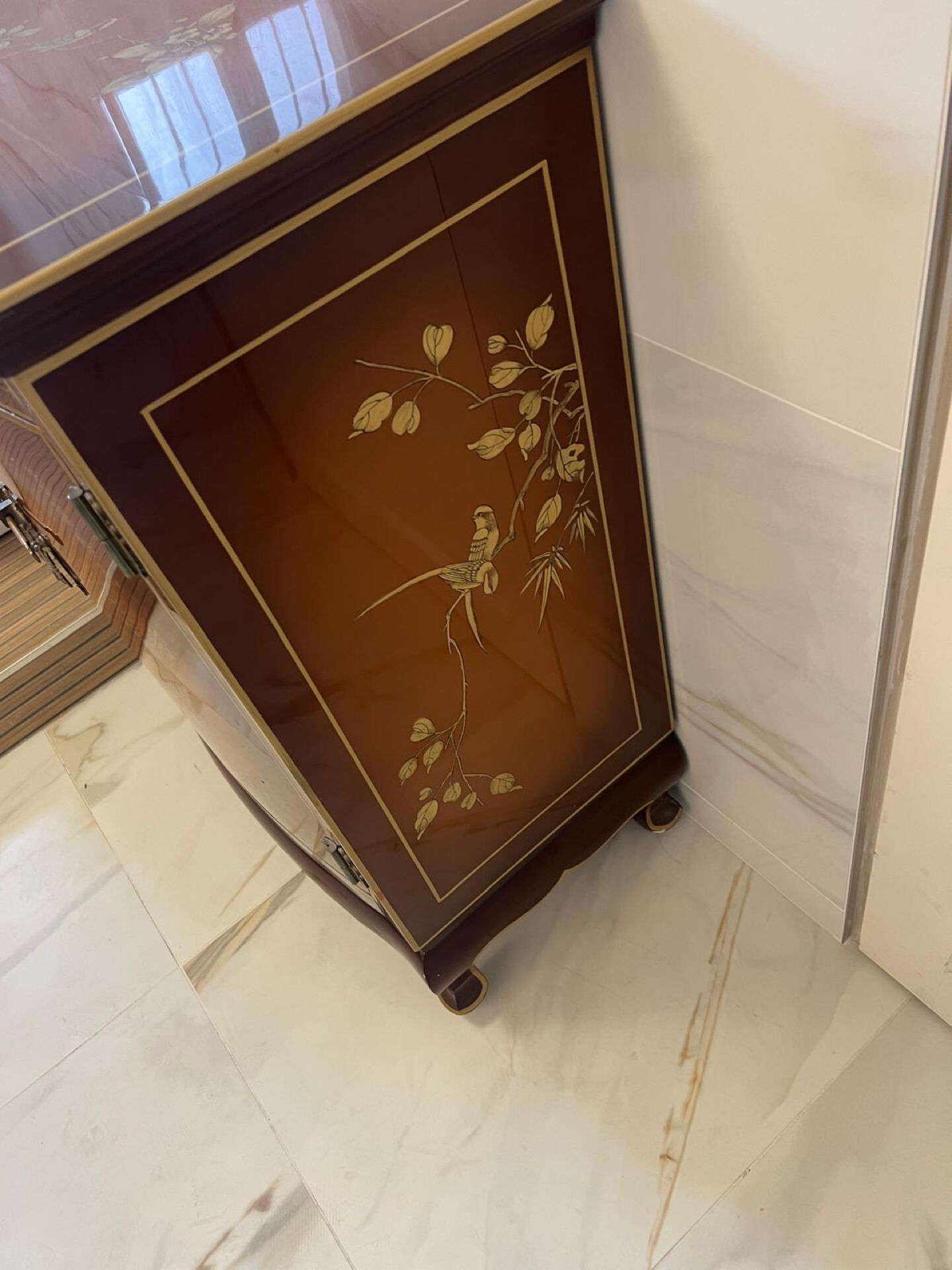 Lacquered Asian chest of drawers