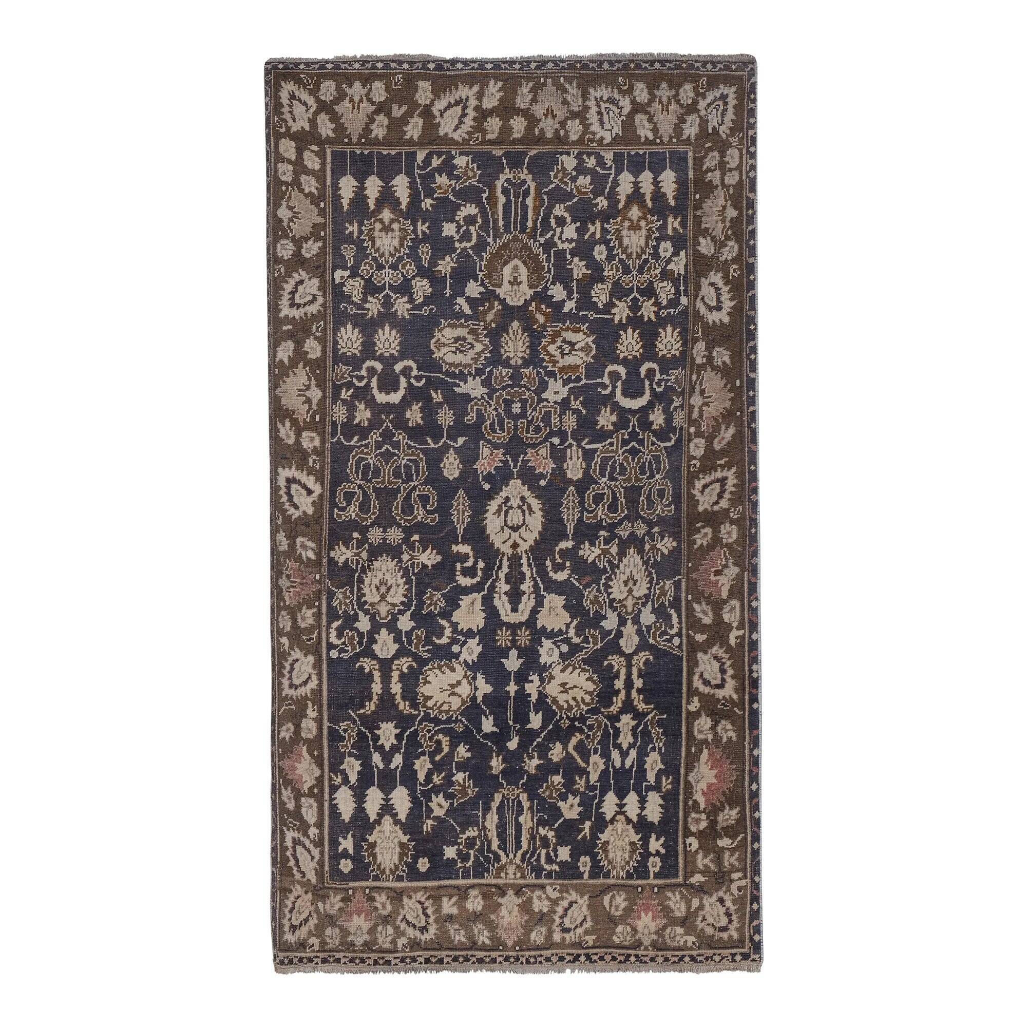 Vintage Turkish handmade rug 130x219 cm