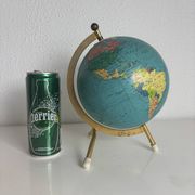 Globe terrestre vintage 1967 mappemonde dorée tripode Taride - 23 cm