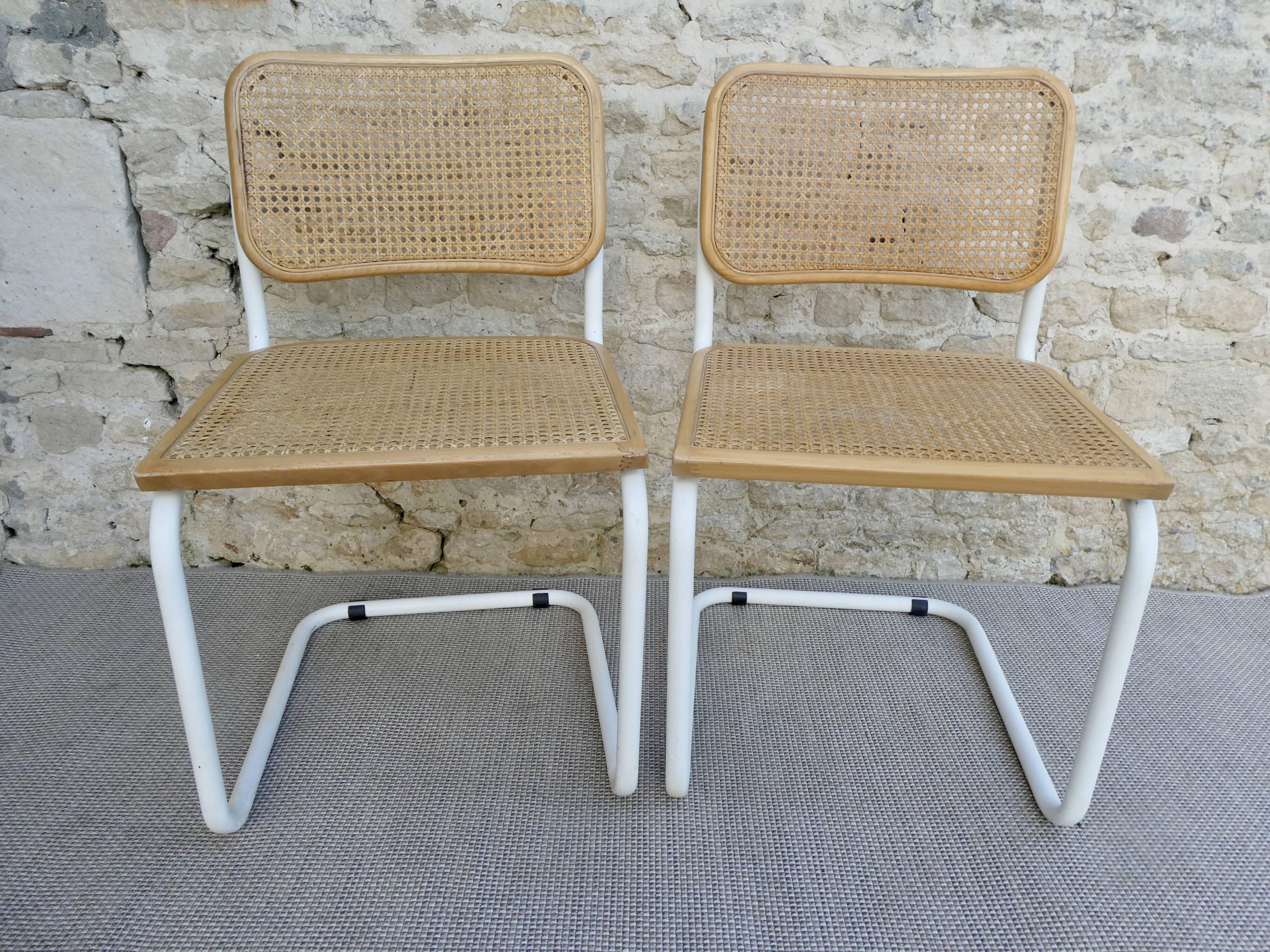 Pair of chairs B32 Marcel Breuer, Made in Italy