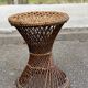 Round tamtam diabolo stool in rattan and woven wicker.