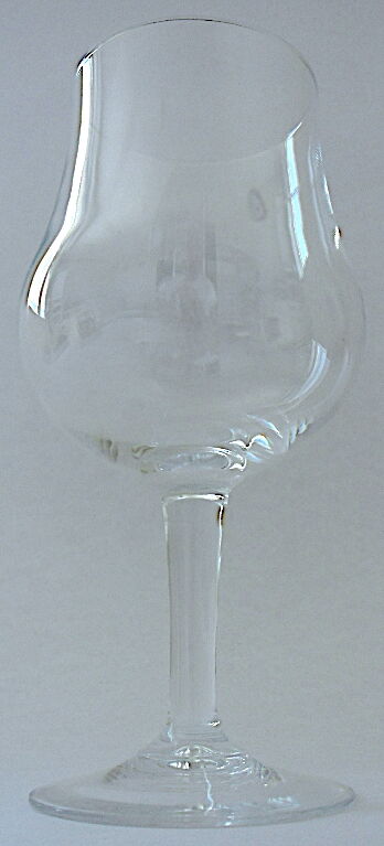 Suite of six large crystal wine tasting glasses