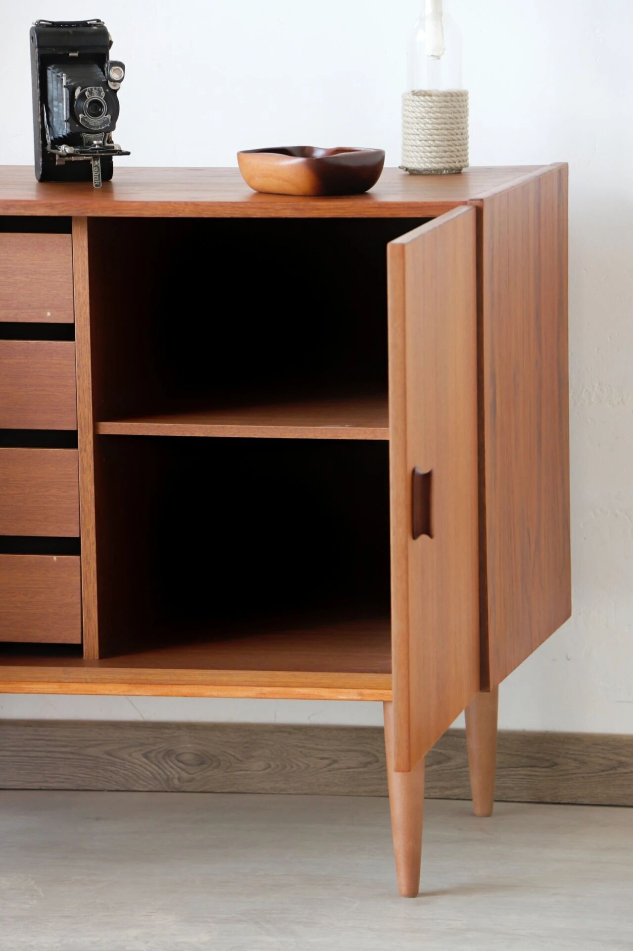 Restored vintage teak Scandinavian furniture