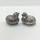 Pair of silver-plated metal bird salt and pepper shakers