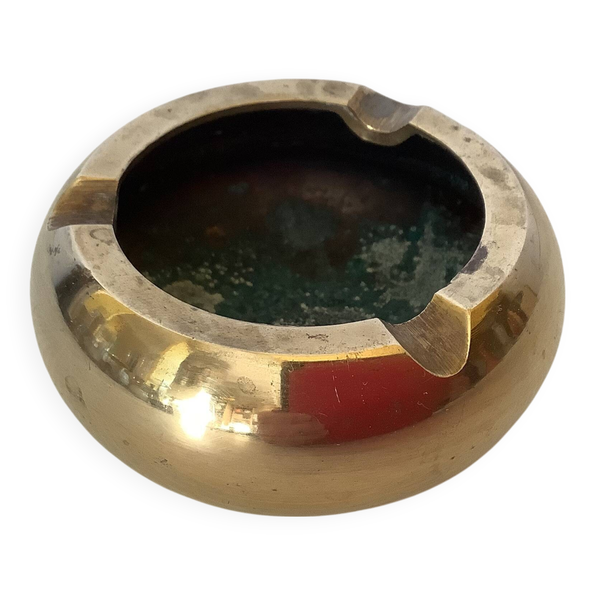 Individual brass ashtray