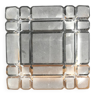 Polished/frosted glass ashtray