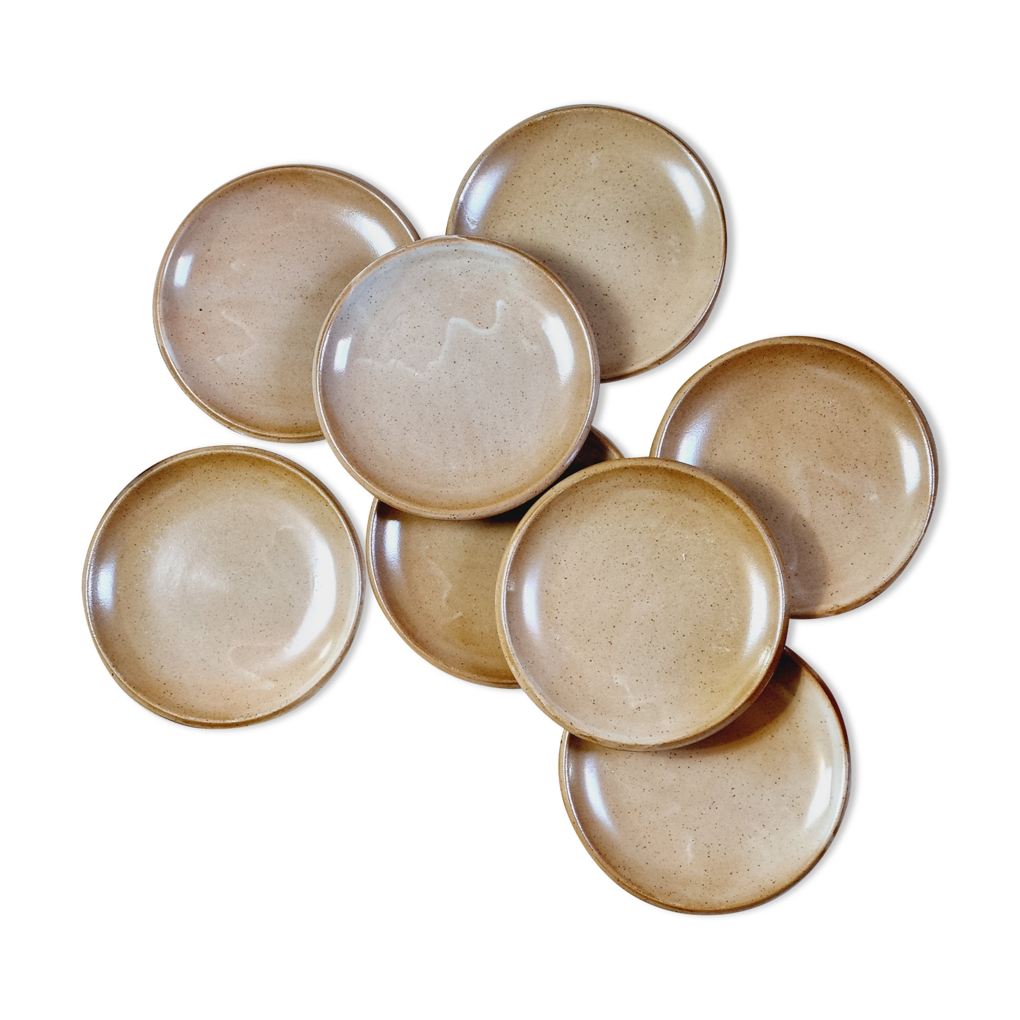 Set of 8 dessert plates Grès de Brenne