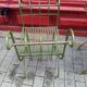 Pair of curule garden stools