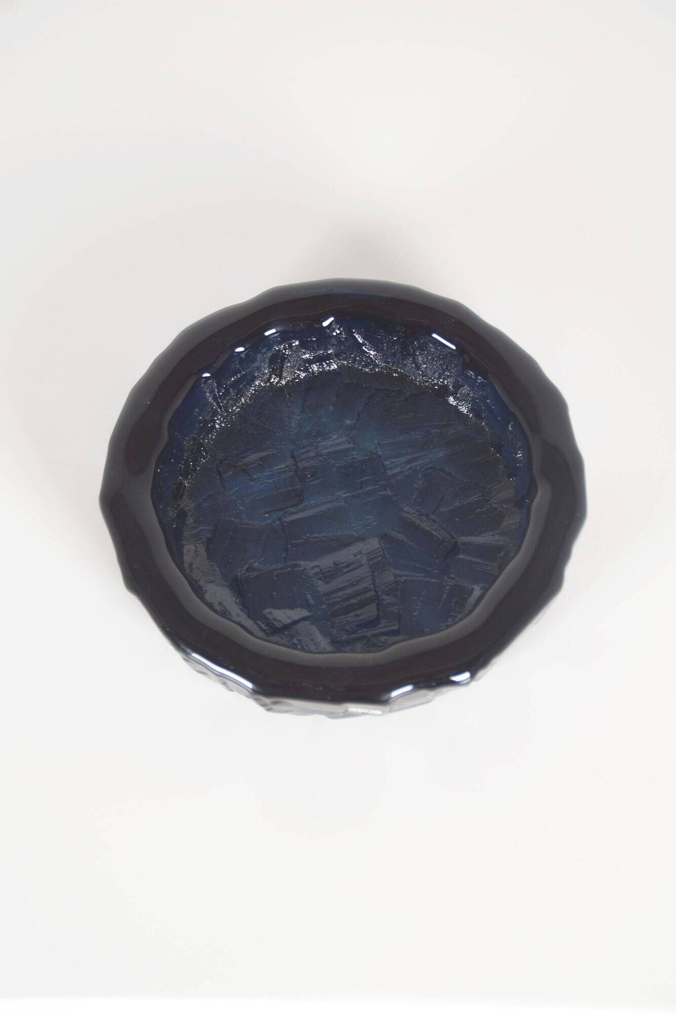 Swedish Cobolt bowl by Göte Augustsson for Ruda Glasbruk, 1960s