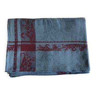 Blue and red butterfly lily of the valley tablecloth 160x240