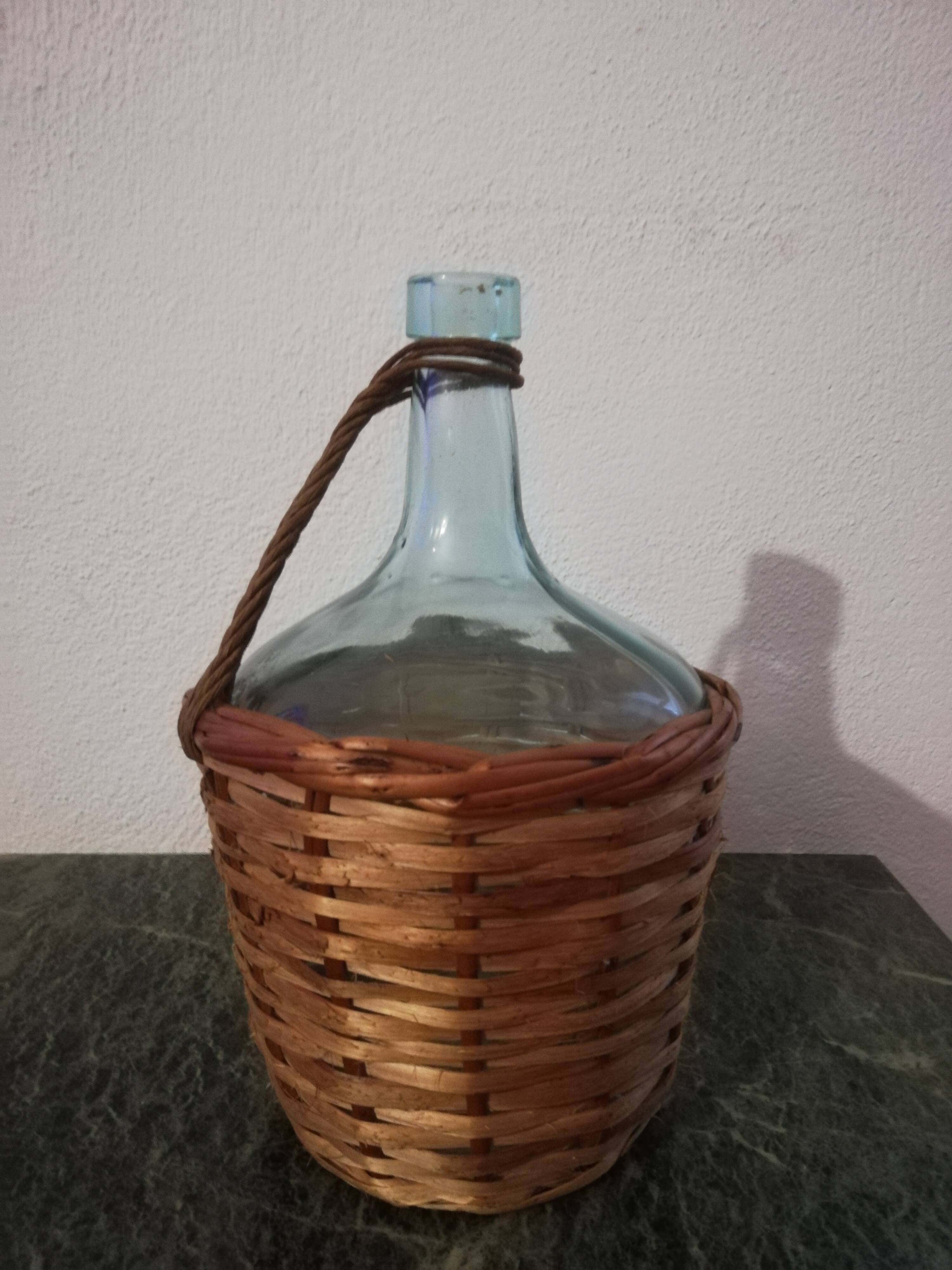 Dame Jeanne 2l old woven wicker rattan